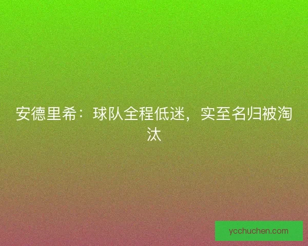 安德里希：球队全程低迷，实至名归被淘汰