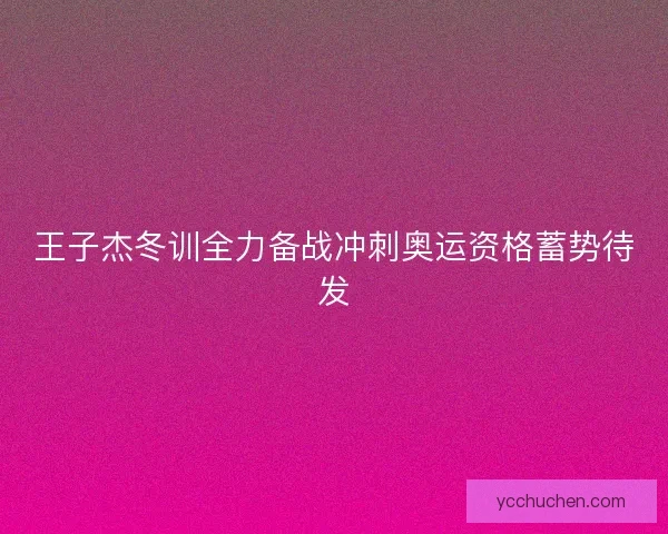 王子杰冬训全力备战冲刺奥运资格蓄势待发 王子杰冬训全力备战冲刺奥运资格蓄势待发